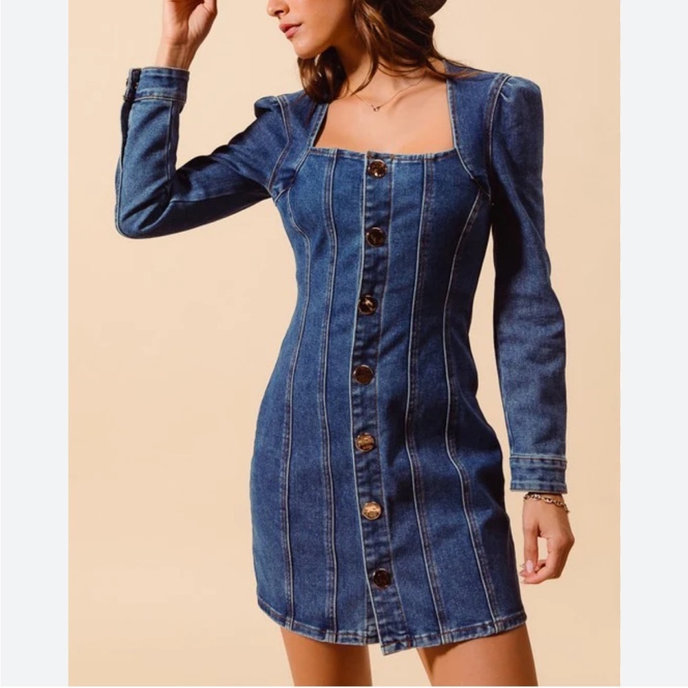 House of Harlow 1960 denim mini dress